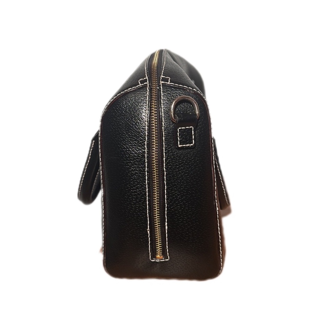 Kate Spade Black Leather Crossbody Satchel Tote Bag Adjustable Strap - Picture 5 of 15